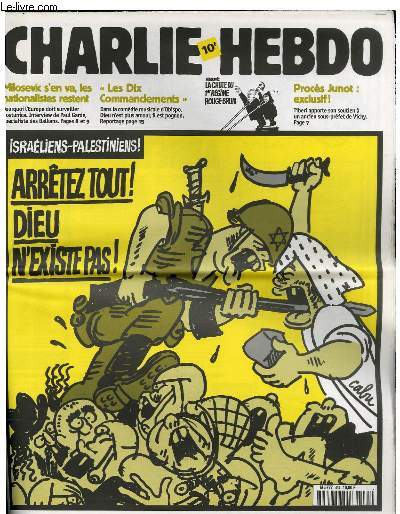 Couverture Charlie Hebdo Palestine Jewpop