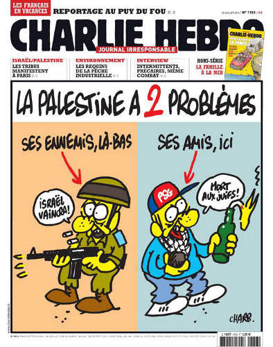 Couverture Charlie Hebdo Israël Palestine Jewpop