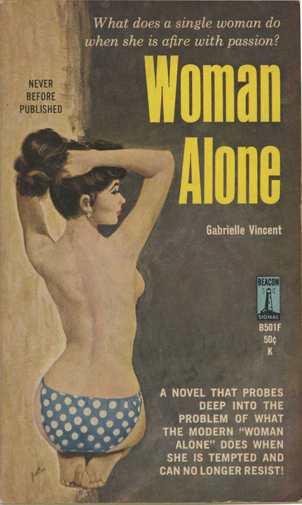 Phot représentant la couverture d'un "pulp" woman alone Jewpop