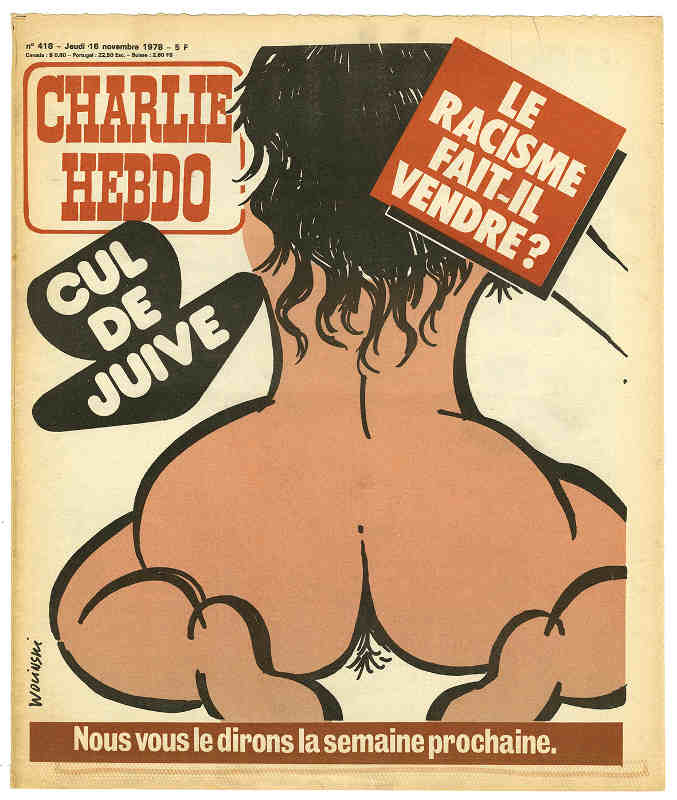 Couverture Charlie Hebdo cul de juive Jewpop