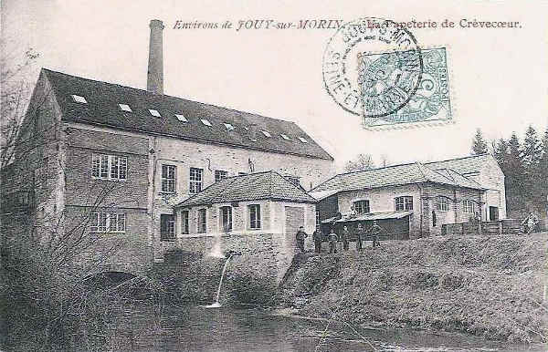 Carte postale ancienne représentant la papeterie de Jouy-en-Morin Jewpop