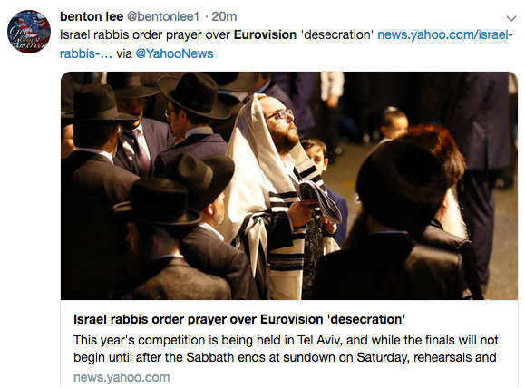 Photo représentant des juifs religieux priant Eurovision Jewpop