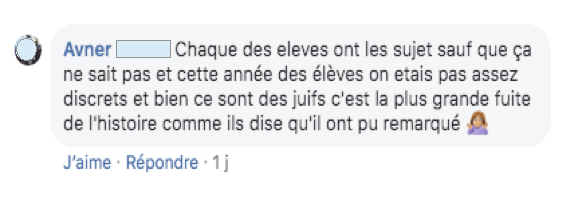 Commentaire Facebook bac Jewpop