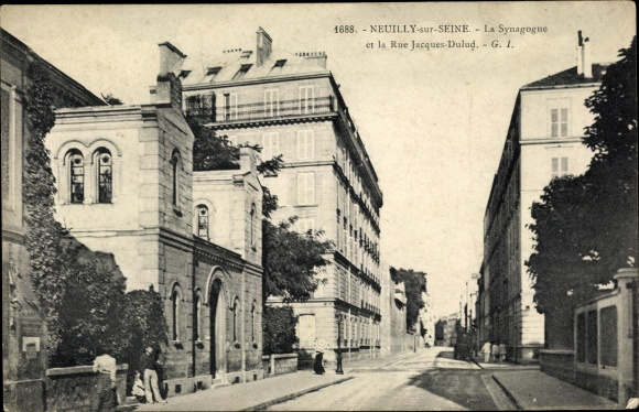 Carte postale de la synagogue de Neuilly rue Ancelle Jewpop