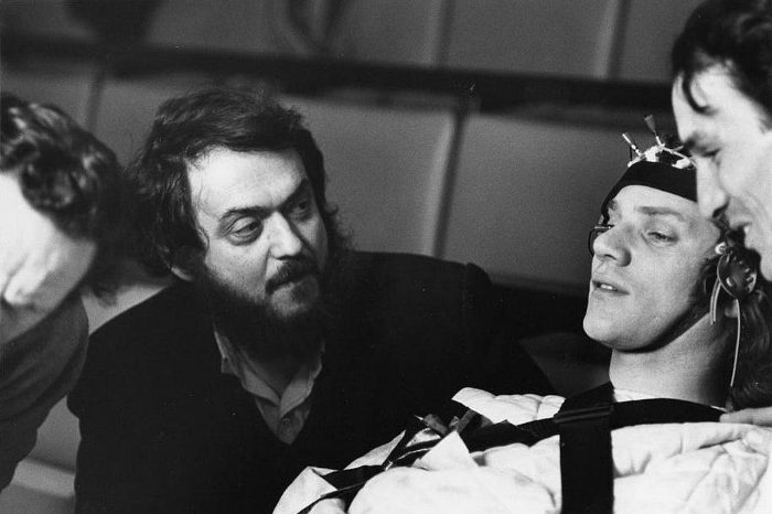 Scène du tournage d'orange mécanique de Stanley Kubrick Jewpop