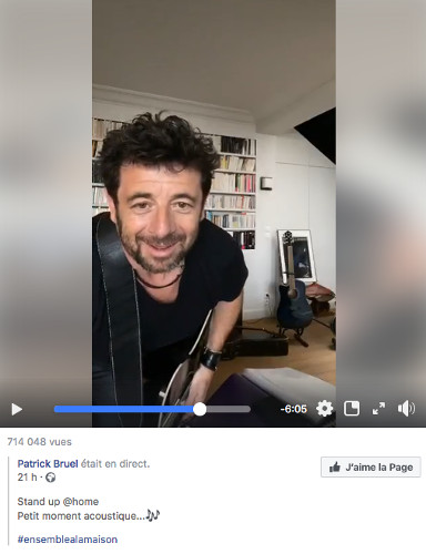 Copie d'écran Facebook Patrick Breul live Jewpop